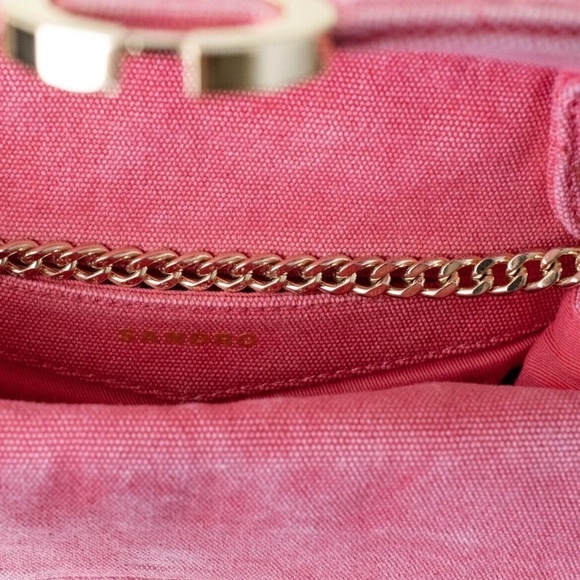 Sandro Yza Quilted Canvas Shoulder Bag Pink - Picture 13 of 13